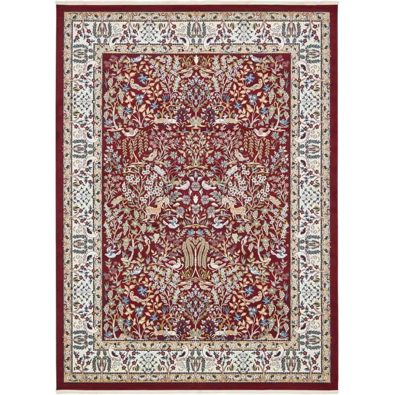 Tapis bleu Jackson Jackson, Burgundy, Rectangle 7 pi 10 po x 10 pi