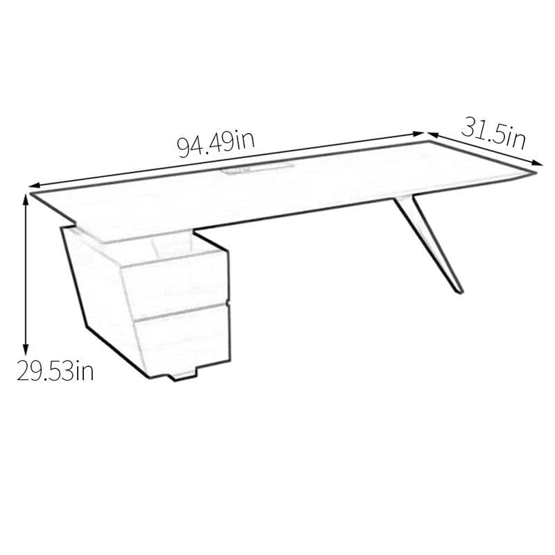 29.53" Computer Desk, 29.53" H x 94.49" W x 31.5" D