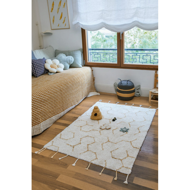 Planet Bee Rectangle Geometric Hand Woven Cotton Rug