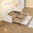Twin XL Upholstered Daybed with Extendable Trundle, Built-In LED Lighting and Storage Drawers-468396290