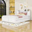 Grand lit plateforme en bois avec lumière DEL, lit gigogne simple TG et deux tiroirs de rangement-953378780