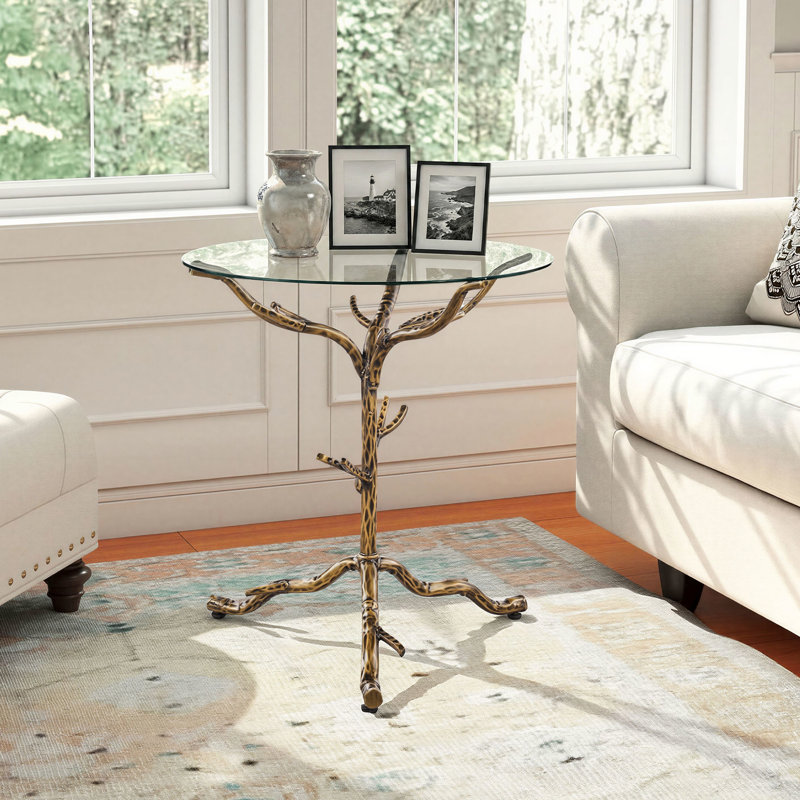 Table de chevet moderne 24,6 po, Doré