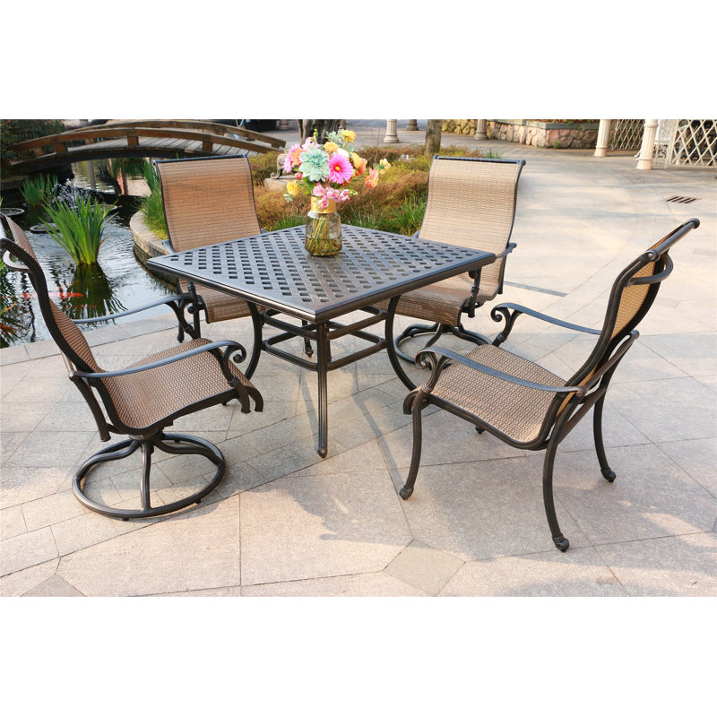 Annecorinne 4 - Person Patio Dining Set with Square Table
