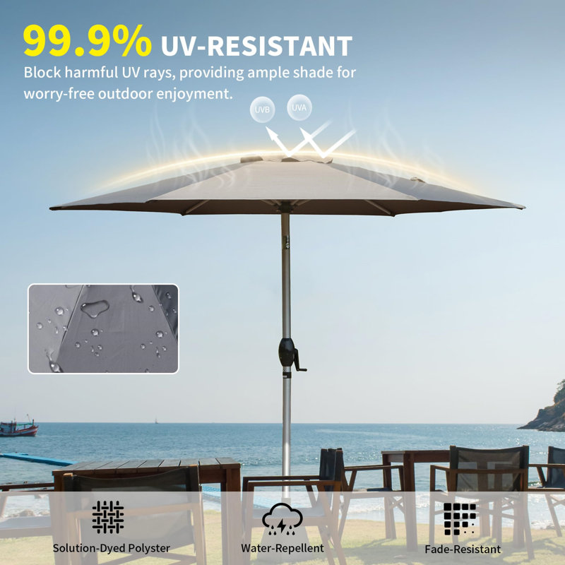 7.5FT Patio Umbrella, Gray