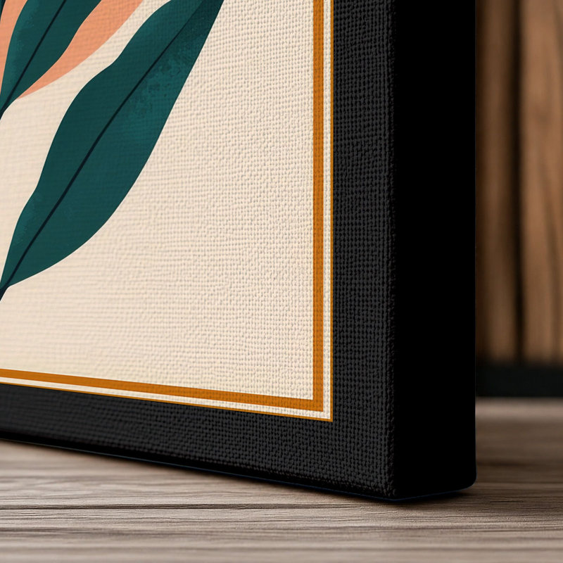 Flowering Plant Study Botanical - Wrapped Canvas, 18x12 - 45.7 x 30.5 cm, Black Border