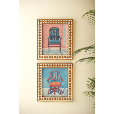 ENSEMBLE DE DEUX PEINTURES DE CHAISE CADRE