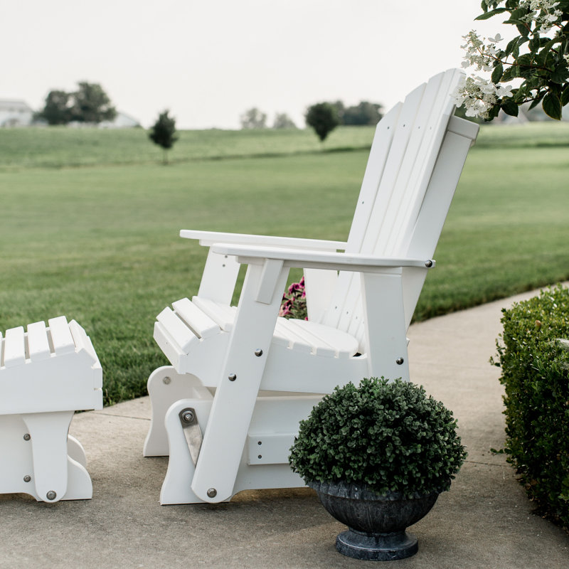 Fauteuil oscillant simple avec repose-pieds Delja, Blanc brillant