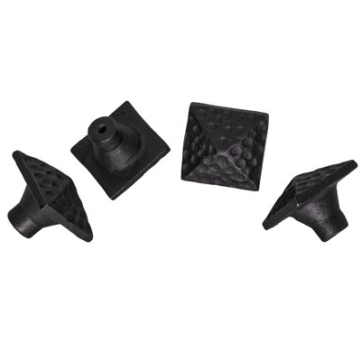 Hand Forged Iron Square Knob - 1 1/4 Inch Diameter