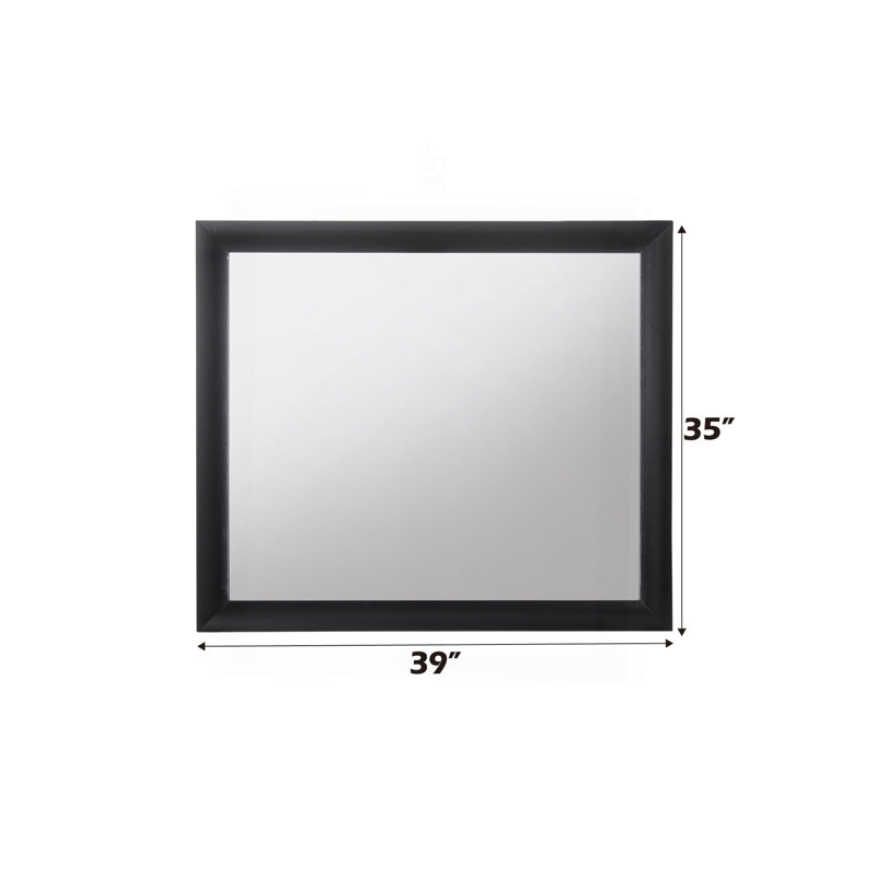 Miroir noir, 35 po x 39 po, Noir