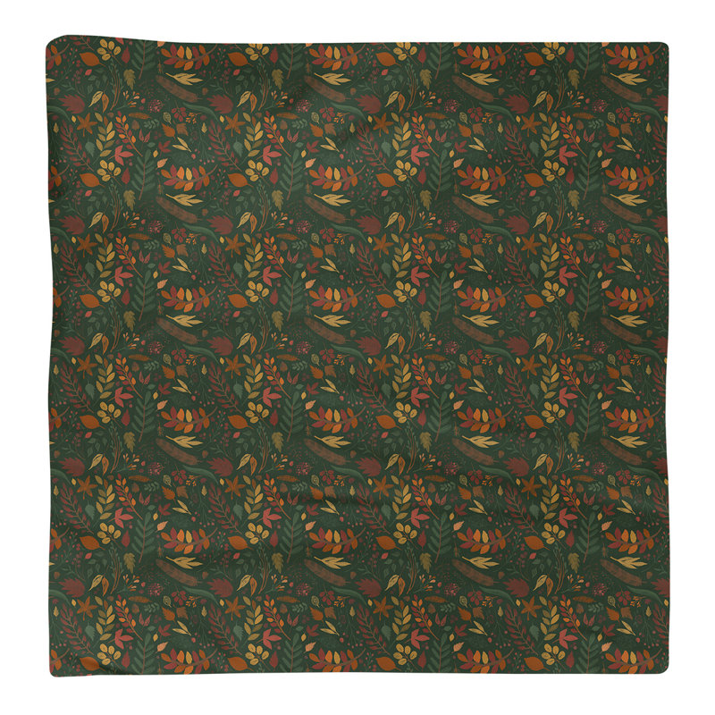 Serviette Festive Hol, 22 po x 22 po, Vert / Brun, Coton