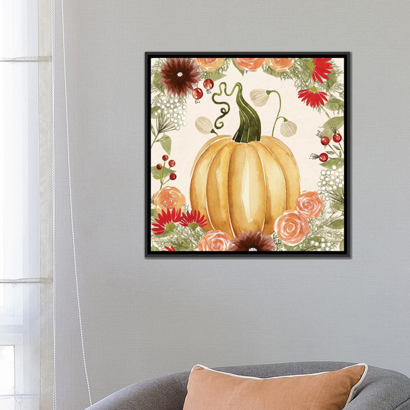 « red automne ii », reproduction d’impression sur toile, H 18 po x l 18 po x P 1,5 po, Toile avec cadre noir, Pas de tapis