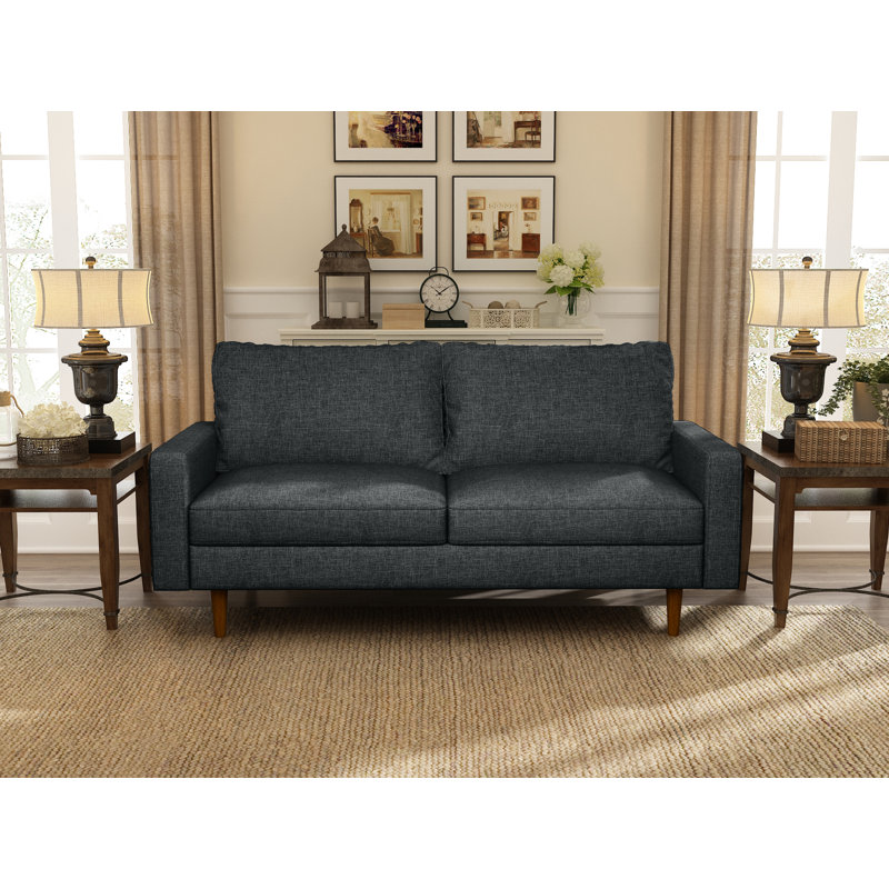 Murillo Upholstered 69.68'' Sofa, Dark Gray Linen Blend