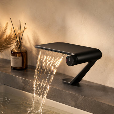 Single Hole Waterfall Faucet with Knob Handle