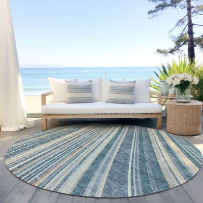 Chayden Washable Striped Indoor / Outdoor Rug