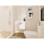 Meuble-lavabo à fermeture en douceur avec lavabo de 16 pouces, support de rangement, conception flottante, trois