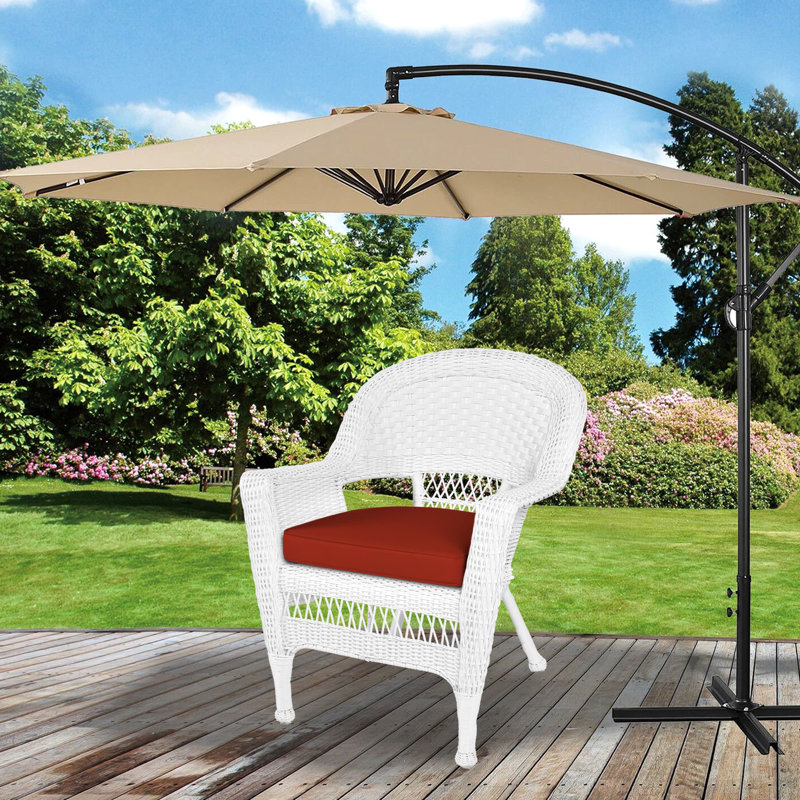 Arliss Steel Outdoor Lounge Chair, Red, White
