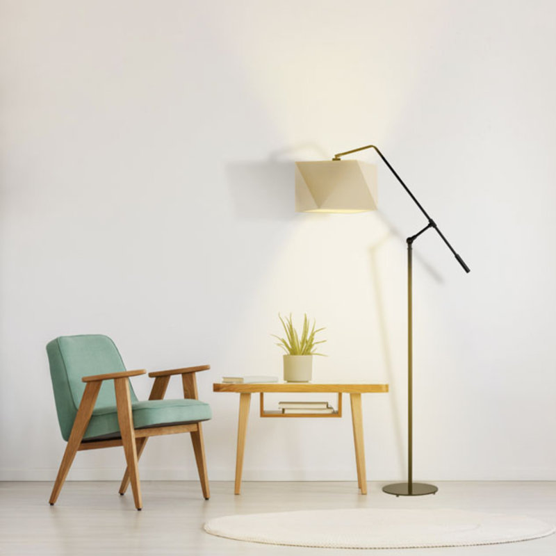 Bullington 170cm Swing Arm Floor Lamp, White