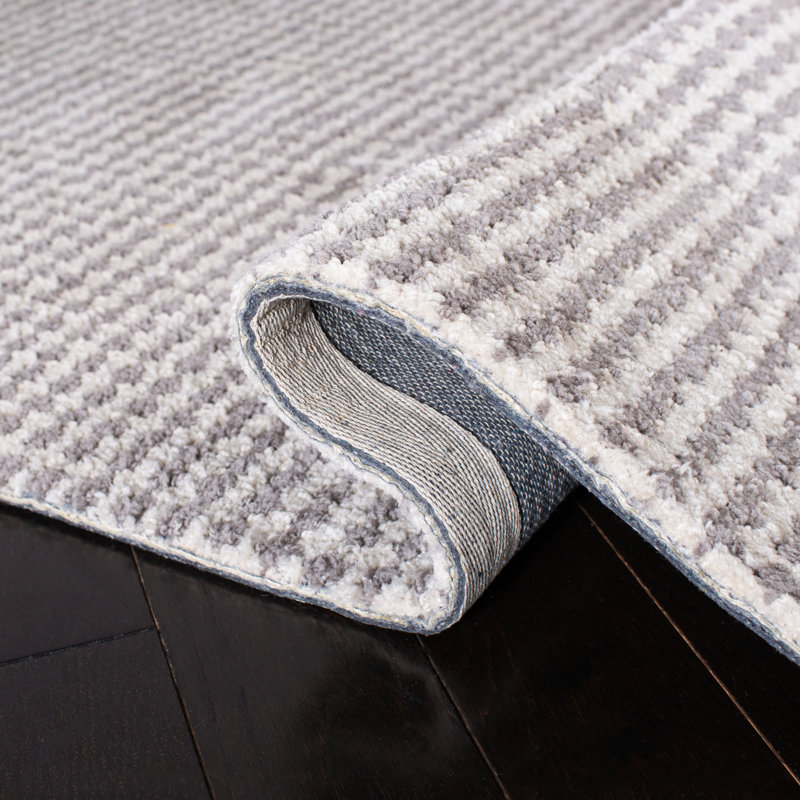 Tapis gris touffeté à la main Marlinde, Carré 6 pi