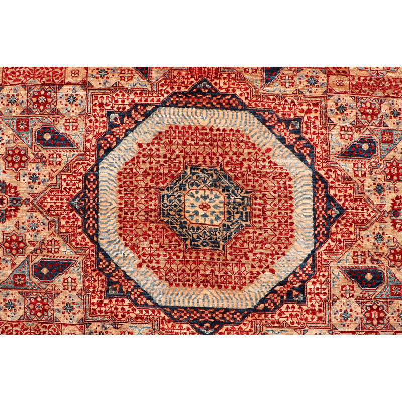 Tapis oriental en laine noué à la main brun / rouge / ivoire Aryana