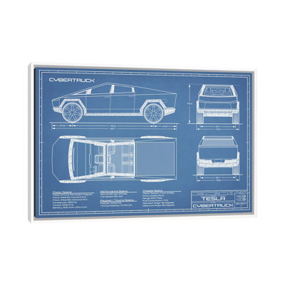 " Tesla Cybertruck (2020-2022) Blueprint "