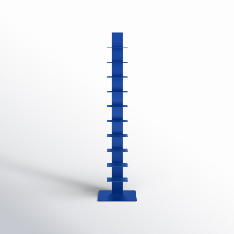 Ajax Stainless Steel 10-Tier Ladder Bookcase, Blue