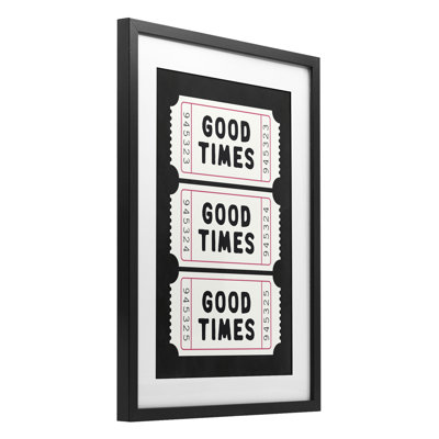 Good Times billets sur fond noir, impression par lettres et doublure