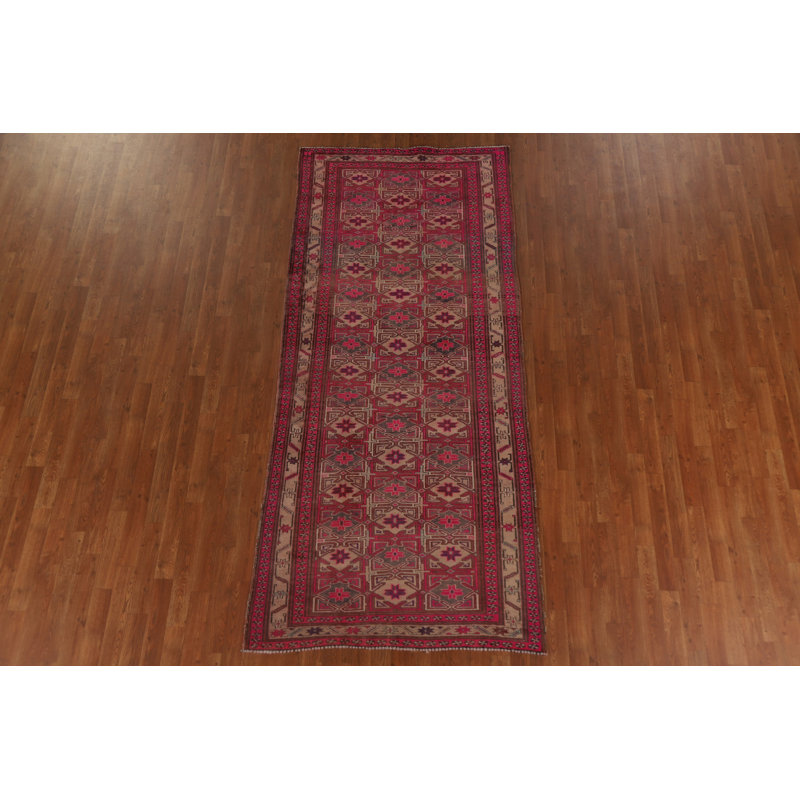 Geometric Wool   Runner Rug 4x9