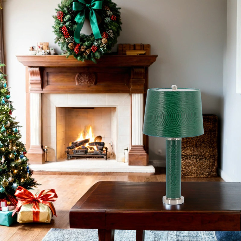 Lampe de table en similicuir Crocodile Texture