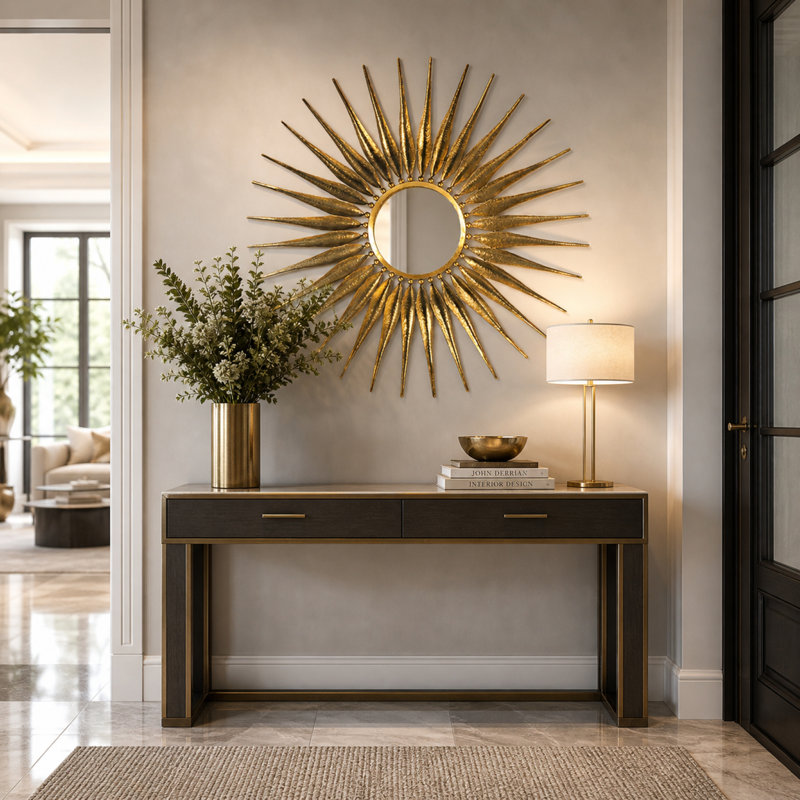 Cadence Sunburst Metal Wall Mirror