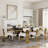 Rayni Rectangular Faux Marble Top with Stainless Steel Base Dining Table-973394804-973394805