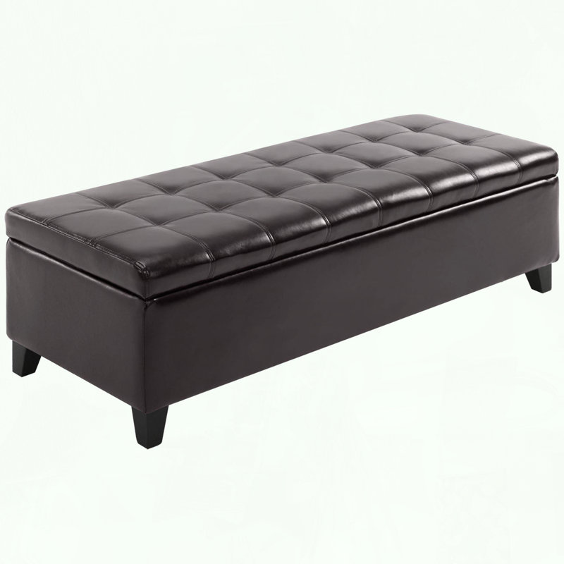 Banc de rangement avec repose-pieds 51 po, Brun