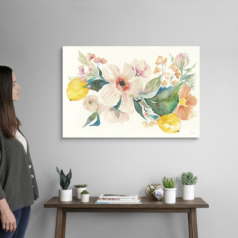 Reproduction d’art sur toile, "Citrus Summer II" par Kristy Rice, H 24 po x l 36 po x P 1,25 po, Toile tendue