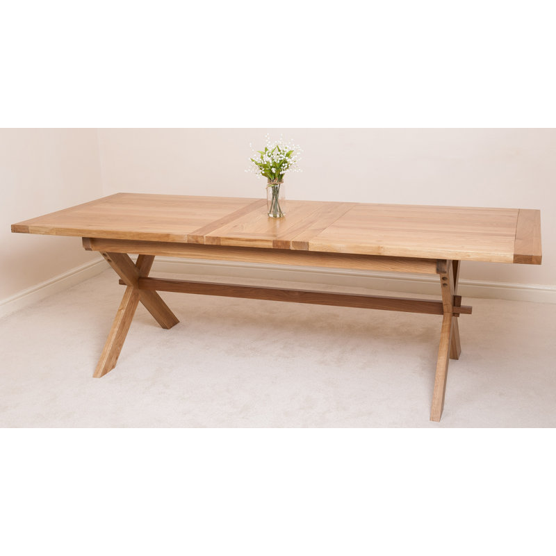 Extendable Solid Oak Trestle Dining Table