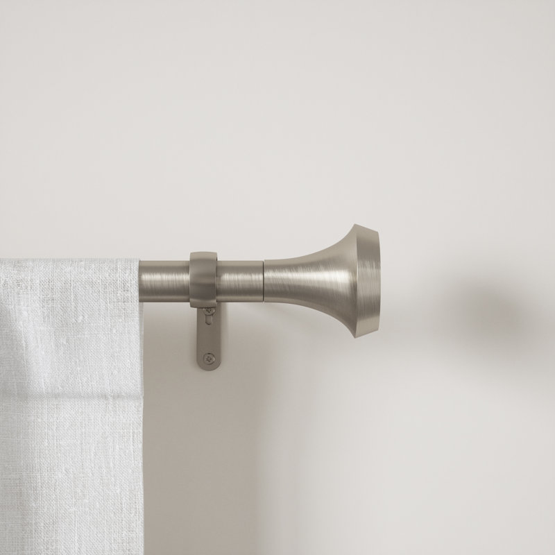 Ella Nickel Adjustable Modern Curtain Rod 72'' to 144''