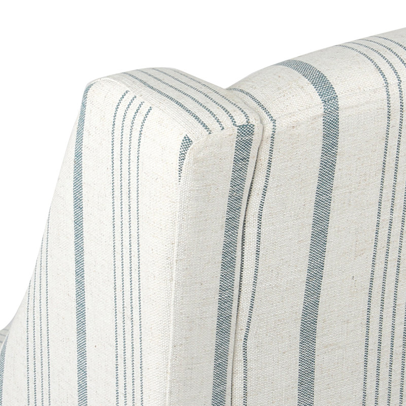 Fauteuil d'appoint incurvé moderne Ashland , Rayures bleues Calypso