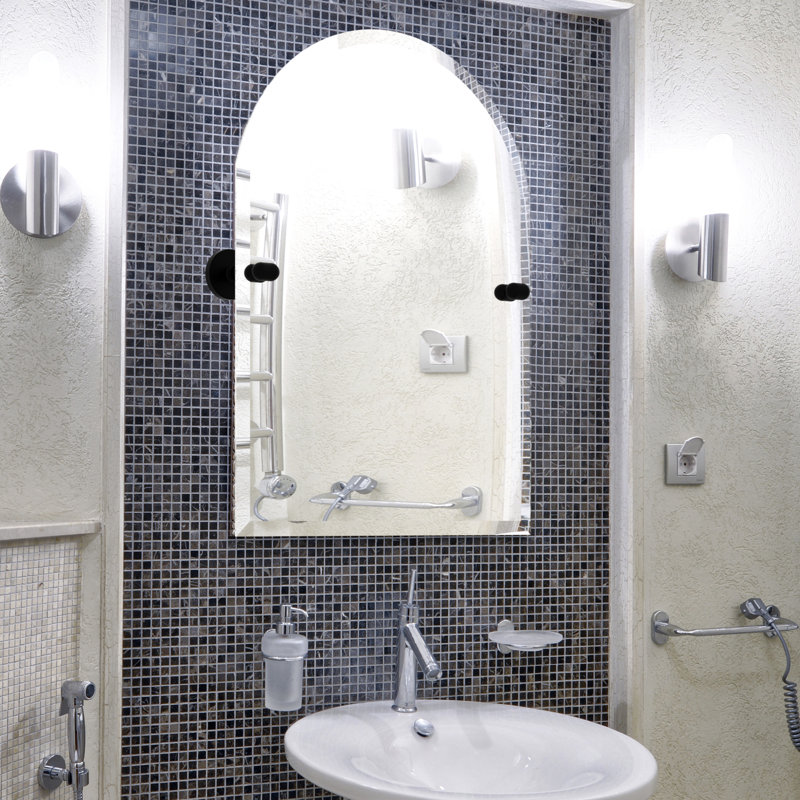 Miroir d’appoint à plateau arqué Marchmont, Noir mat