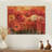 Vivid Sunset Ranunculus Flowers In Autumn II - Ranunculus Wood Wall Decor - On Natural Pine Wood-422203500