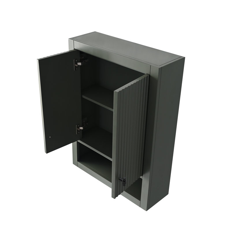 Wall Bathroom Shelves, Vintage Green, Matte Black