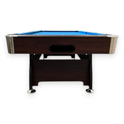 Table de billard professionnelle 8 pi VINTAGE BLUE avec bancs de rangement, retour de balle et accessoires complets