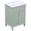 Meuble-lavabo en bois vert avec lavabo, rangement spacieux moderne
