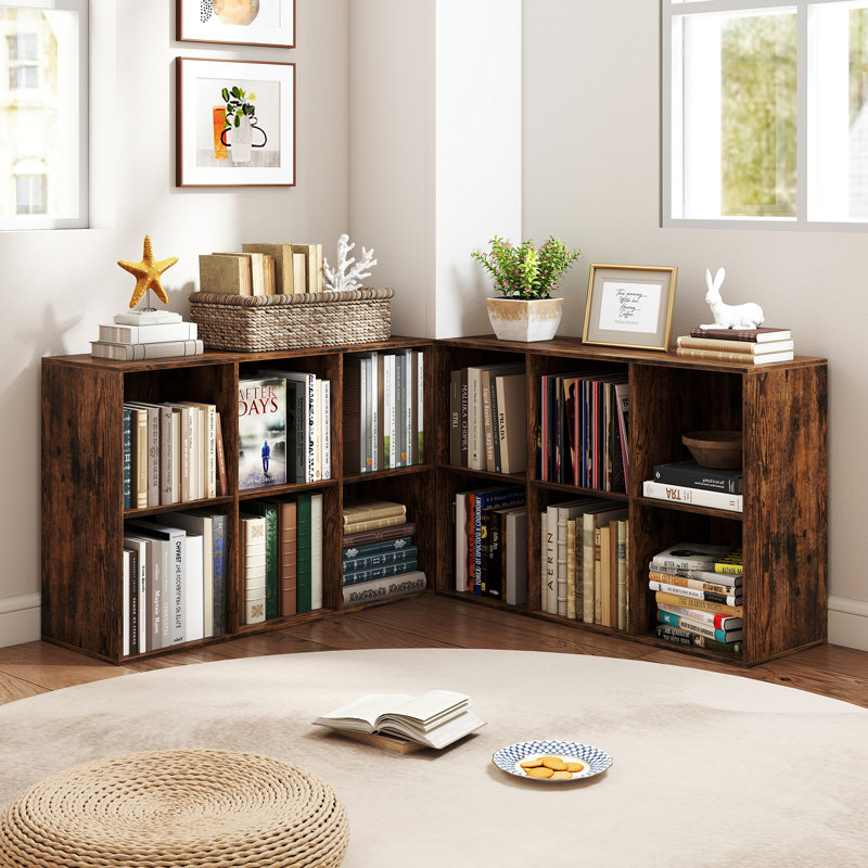 Bibliothèque horizontale à 6 compartiments, Brun