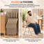 Ensemble de 4 chaises pliantes kaki pliantes avec coussin et dossier-27828525-27828496