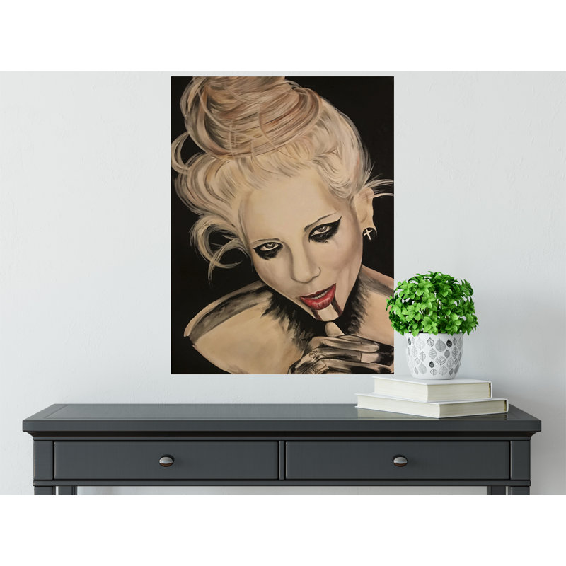 «Bloody Lips» par Ed Capeau - reproduction d'art, H 32 po x l 24 po x P 0,15 po, Toile tendue, Aucun mat