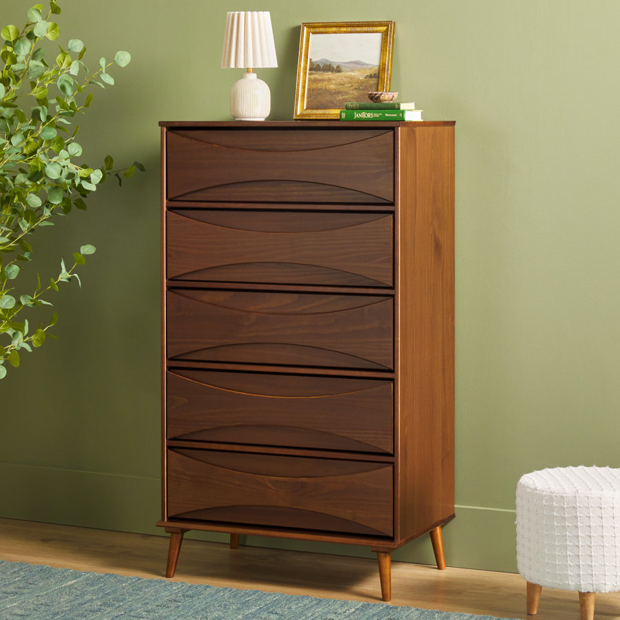 Amoakuh 5-Drawer Solid Wood Chest