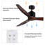 52 - Ventilateur de plafond brun antique sans lumière avec télécommande