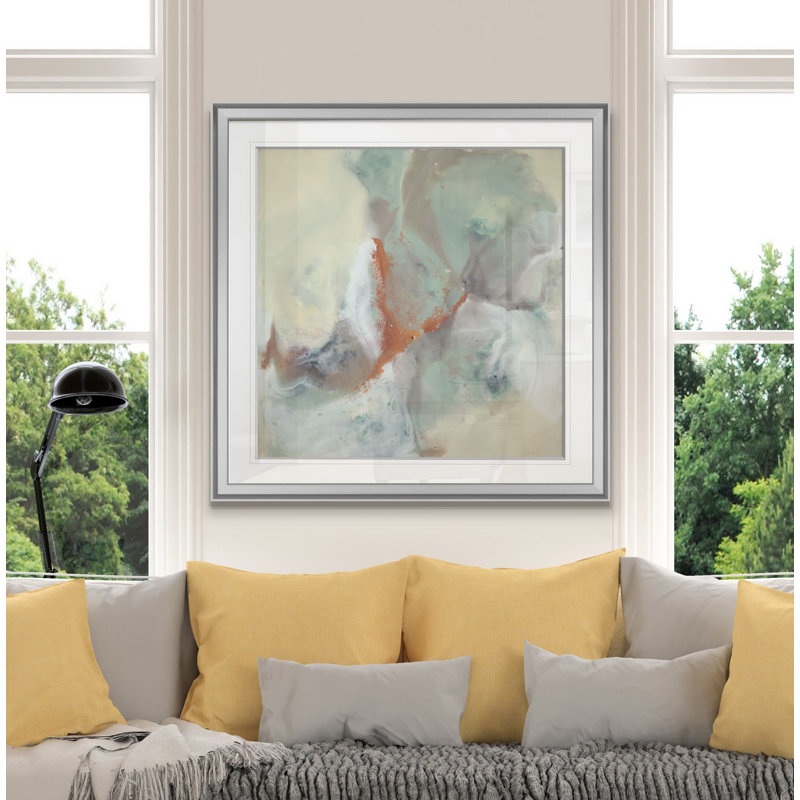 " Copper River I ", 16" H x 16" W x 1.5" D, Silver Framed