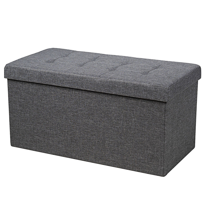 Banc de rangement en MDF Dawinna, Gris foncé