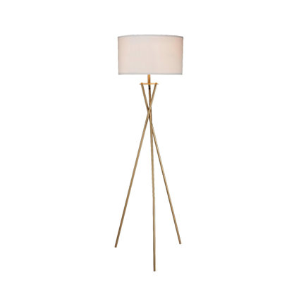 Lampe sur pied en métal doré minimaliste
