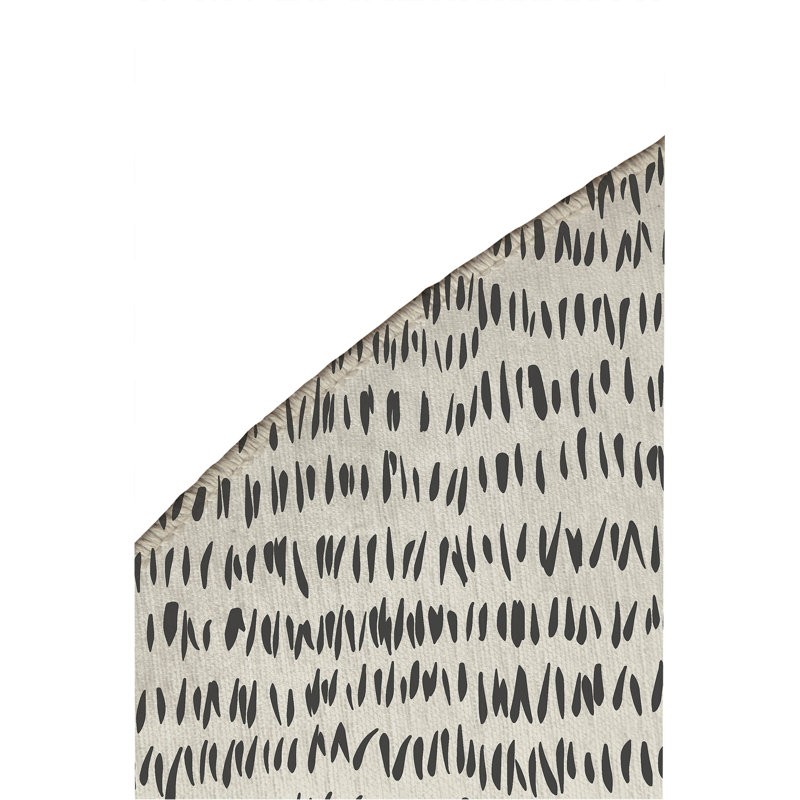 Crop Row Non-Slip Outdoor Rug, Round 5'