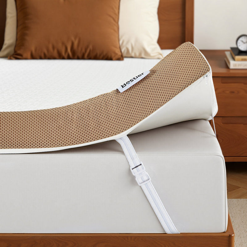 3" Medium Firm Cooling Gel Memory Foam Mattress Topper for Back Pain Relief, Removable Cover and Adjustable Straps  , 3"
